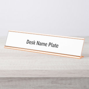 Create Your Personalised Long Rose Gold Desk Name Plate