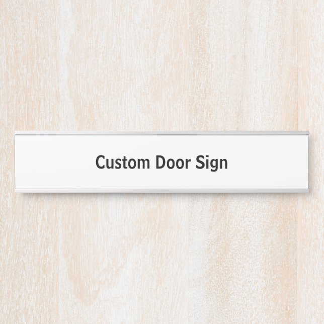 Create Your Personalised Long Silver Door Sign (Front)