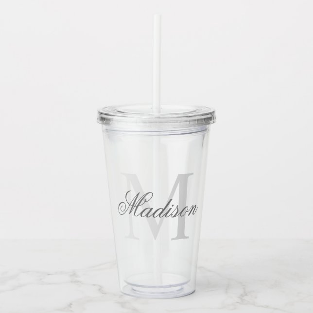 Create Your Personalised Monogram Name Acrylic Tumbler (Front)