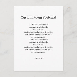 Create Your Personalized Custom Poem Postcard