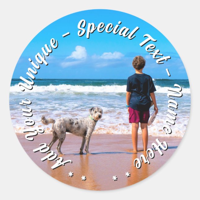 Create Your Pet Photo Stickers with Custom Text (Front)