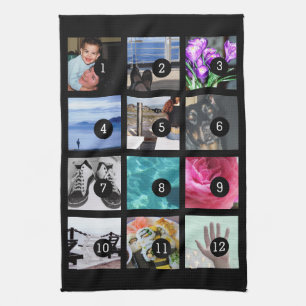 Create Your Photo Style 12 images Tea Towel