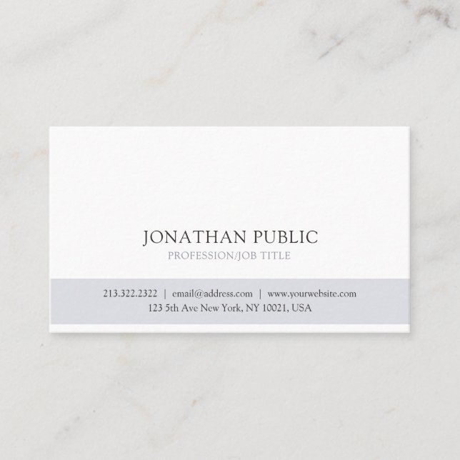 Create Your Professional Classic Stylish Simple Business Card (Front)