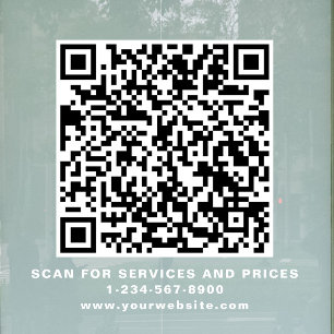 Create Your QR Code Business White Window Cling
