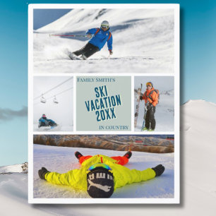 Create your Ski skiing vacation photo Postcard
