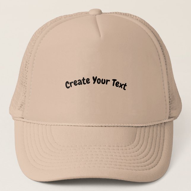 Create your text Printed Khaki colour Handsome Loo Trucker Hat (Front)