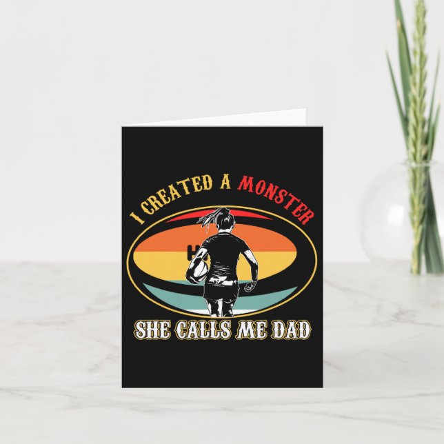 Created A Monster She Call Me Dad Rug Fathers Day  Card (Front)