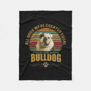 Created Bulldog Fleece Blanket