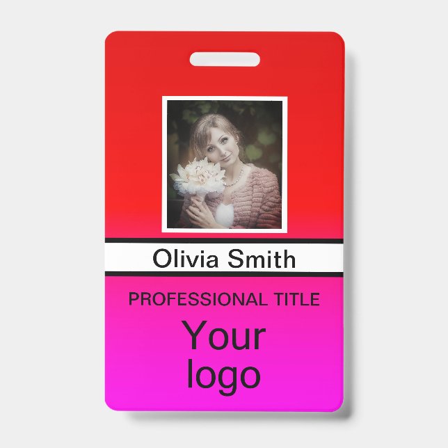 Created for you, stylish badge ID badge (Front)