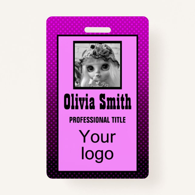 Created for you, stylish badge ID badge (Front)
