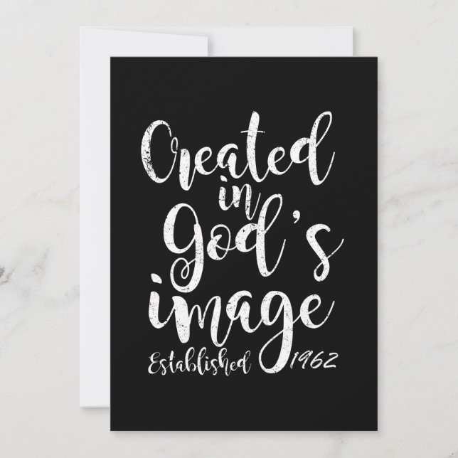Created In God's Image 1962 60th Birthday Save The Date (Front)