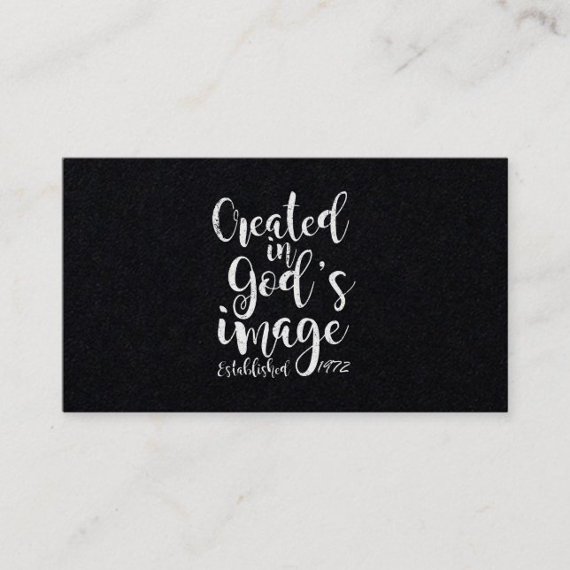 Created In God's Image 1972 50th Birthday Business Card (Front)