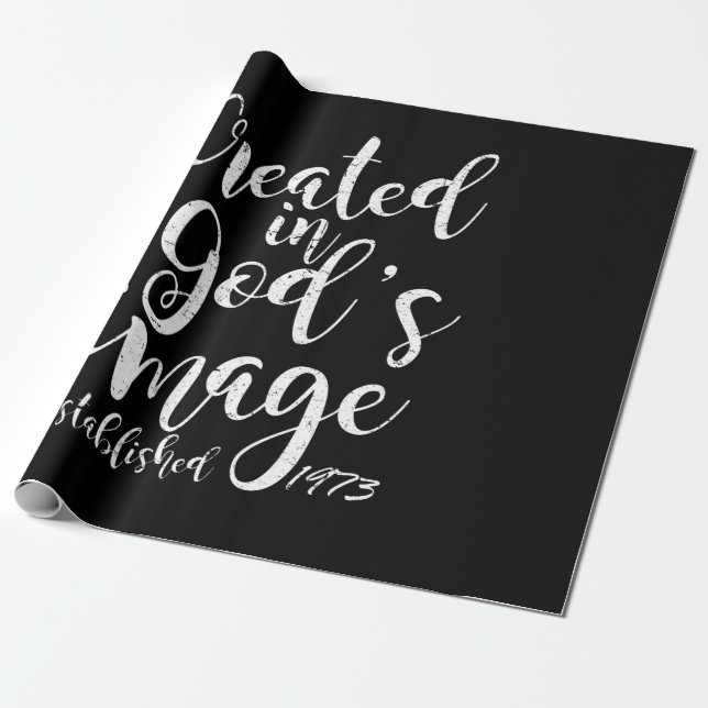 Created In God's Image 1973 50th Birthday Wrapping Paper (Unrolled)