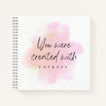 Created with Purpose, Inspirational Quote Pink