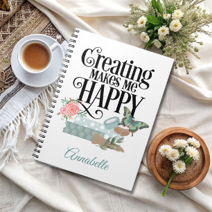 Creating Makes Me Happy Spiral Photo Notebook