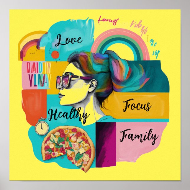 Creating My Dream Life: Yellow Vision Board   Poster (Front)