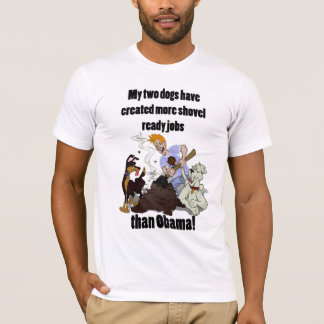 Creating Shovel Ready Jobs - Obama Face T-Shirt