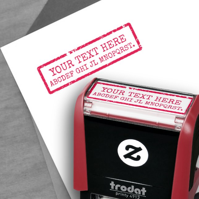 Creating your own words / text red sign self-inking stamp (Creator Uploaded)