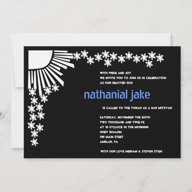 Creation Bar Bat Mitzvah Invitation (Front)