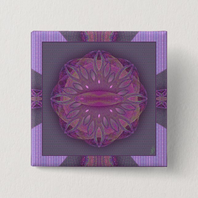 Creation Mandala 15 Cm Square Badge (Front)
