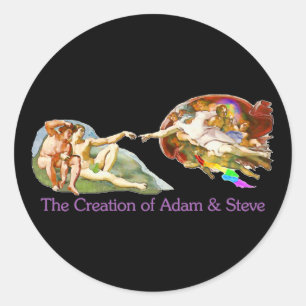 Creation of Adam and Steve Classic Round Sticker