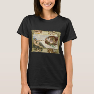 Creation of Adam by Michelangelo, Vintage Fine Art T-Shirt