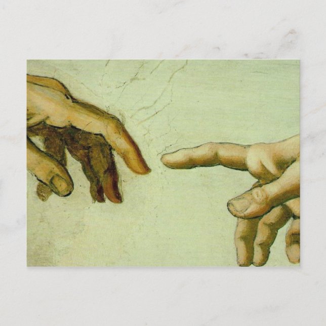 Creation of Adam (detail-hands) Postcard (Front)