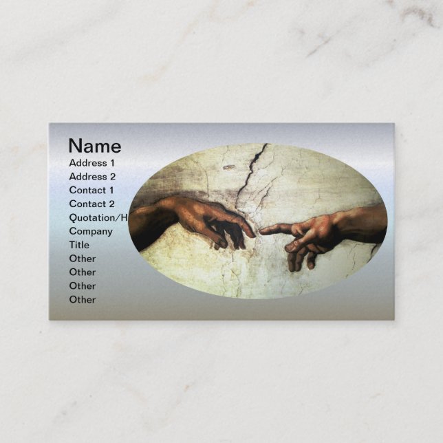 Creation of Adam - Hands Michelangelo 1475 - 1564 Business Card (Front)