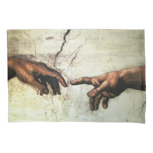 Creation of Adam - Hands Michelangelo 1475 - 1564 Pillowcase