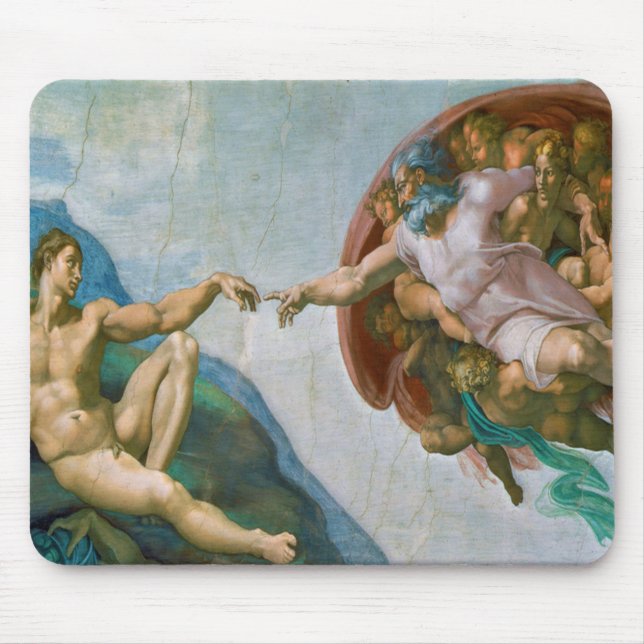 Creation of Adam - Michelangelo 1475 - 1564 Mouse Mat (Front)