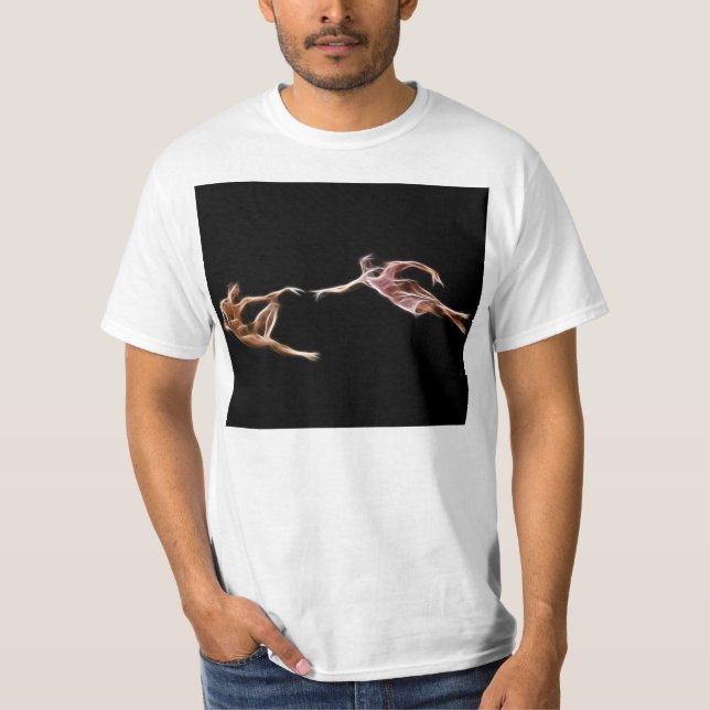 Creation of Adam Michelangelo Fractal Painting T-Shirt (Front)