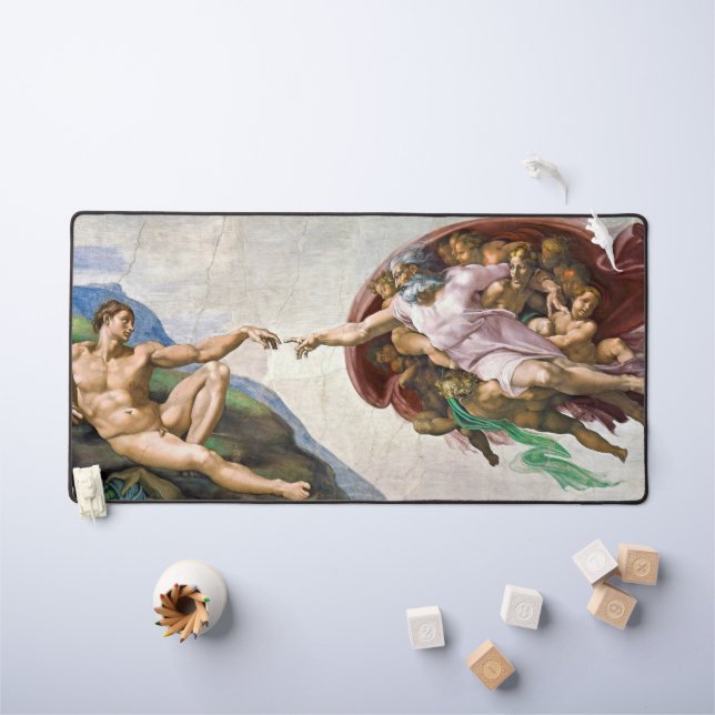 Creation of Adam Renaissance Desk Mat (Kids Table)