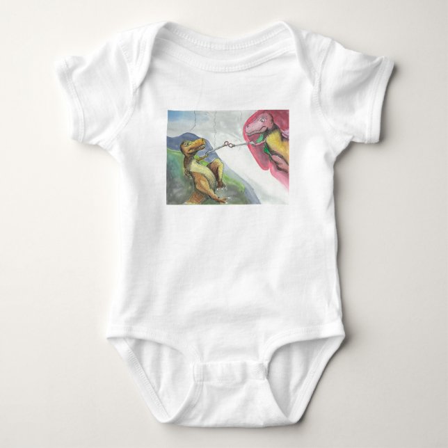 "Creation of T-Rex" Baby Bodysuit (Front)