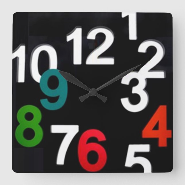 Creative 3D Colourful Numbers Clock (Front)