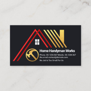 Creative A-Frame Gold Roof Building Construction Business Card