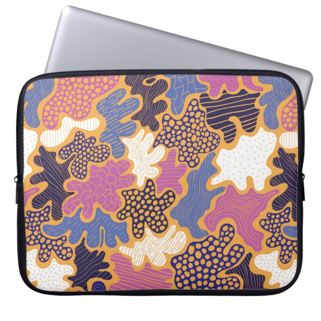 Creative abstract background with bright spots ele laptop sleeve (Front)