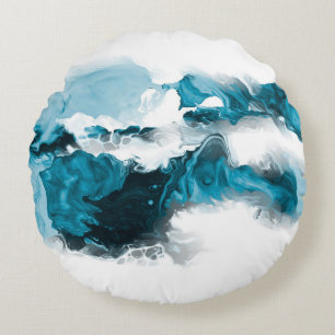 Creative abstract hand painted background, wallpap round cushion