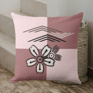 Creative Abstract Pink Cherry Blossom Throw Pillow