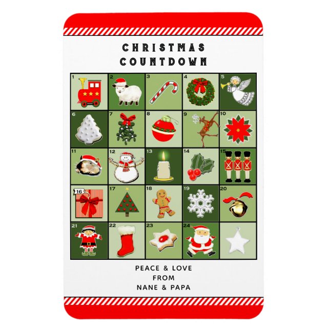 Creative Advent Calendar Christmas Card Magnet (Vertical)