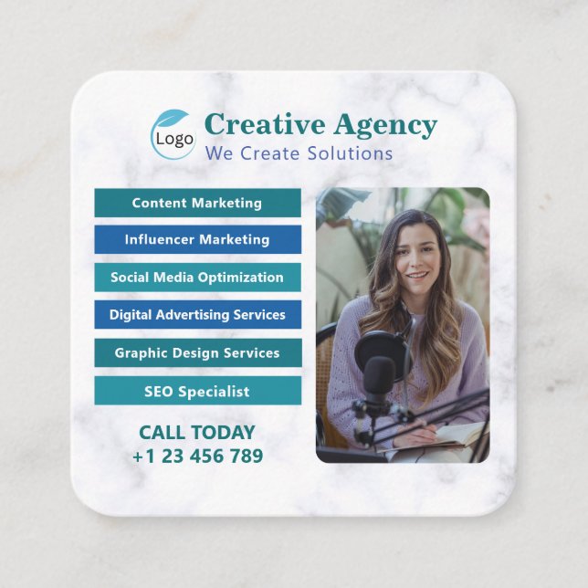 Creative Agency Digital Marketing Business Card (Front)