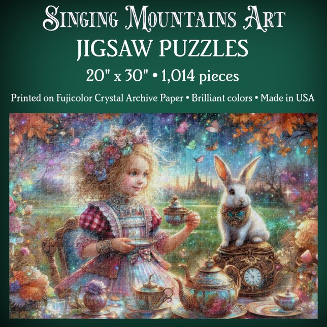 Creative Alice & White Rabbit Watercolor Tea Party Jigsaw Puzzle (Creator Uploaded)