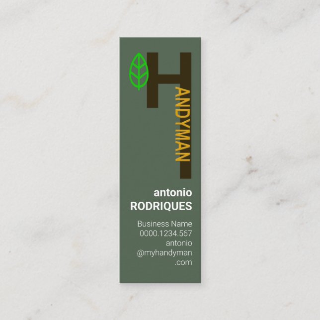 Creative Alphabet-H Handyman Service Mini Business Card (Front)