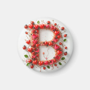 Creative Alphabet Letter B with Heart Shapes Magnet