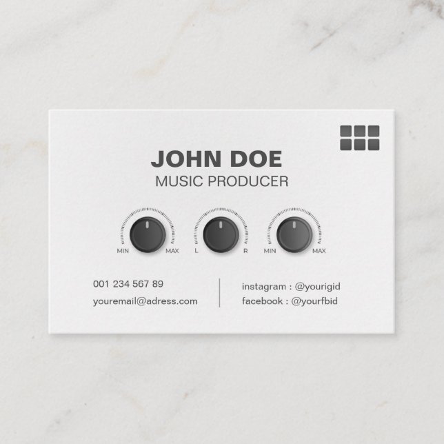 Creative and atractive Music Producer Business Card (Front)