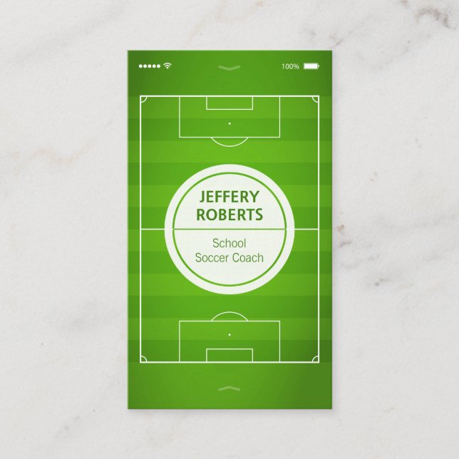 Creative and Unique - Football Soccer Coach Player Business Card (Front)