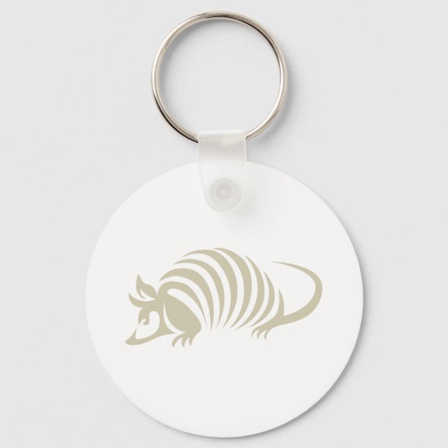 Creative Armadillo Illustration Key Ring (Front)