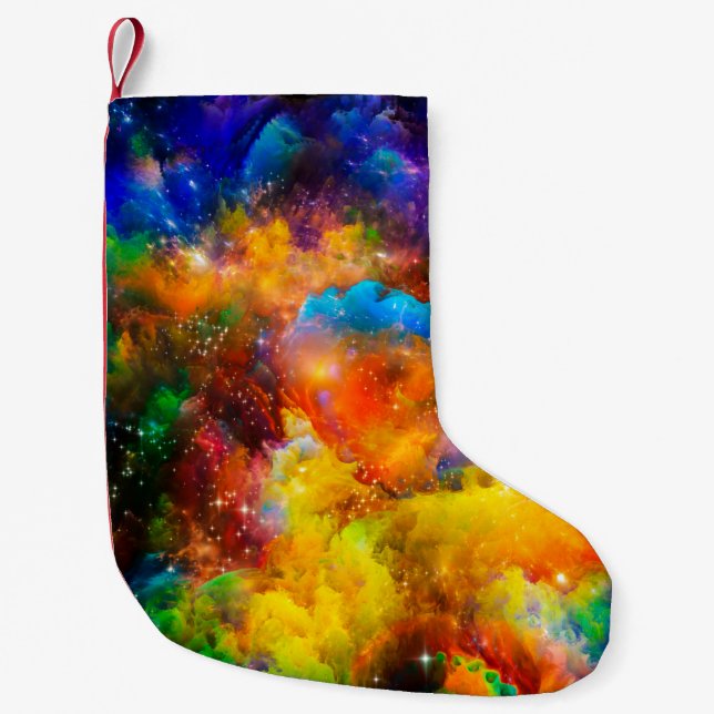 Creative arrangement of fractal elements, lights a small christmas stocking (Front)