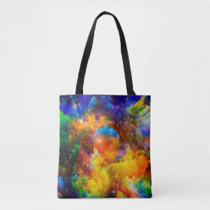 Creative arrangement of fractal elements, lights a tote bag