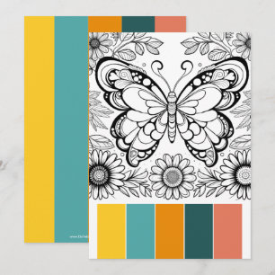 Creative Art Therapy Cards Butterfly Colouring