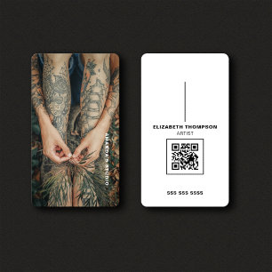 Creative Artist Custom Artwork Photo With QR Code Business Card